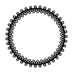 Abstract circle pattern mandala sun fireworks. spirograph halo sun starburst ray vintage monochrome modern circular pattern motif black white for design elemental, unique art lace lattice lines style