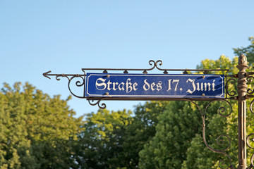 Straßenschild, Straße des 17. Juni, Berlin, (Originalbild)