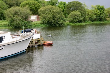 Fototapeta na wymiar Boat on Lough Neagh, Ballyronan, Northern Ireland
