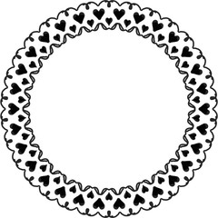 Ink Abstract circle pattern mandala flower floral petal stack symbol simple cute modern circular pattern sun star rays beauty lace motif black white single art mehendi Digital textile frame stamp