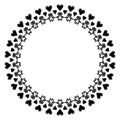 Ink Abstract circle pattern mandala flower floral petal stack symbol simple cute modern circular pattern sun star rays beauty lace motif black white single art mehendi Digital textile frame stamp