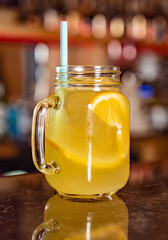 fresh lemonade with herbs and fruits