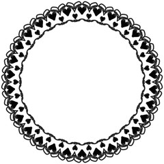 Ink Abstract circle pattern mandala flower floral petal stack symbol simple cute modern circular pattern sun star rays beauty lace motif black white single art mehendi Digital textile frame stamp