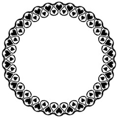 Ink Abstract circle pattern mandala flower floral petal stack symbol simple cute modern circular pattern sun star rays beauty lace motif black white single art mehendi Digital textile frame stamp