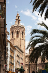 Fototapeta na wymiar El Miguelete, emblematic building of Valencia, Spain. Image.