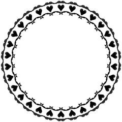 Ink Abstract circle pattern mandala flower floral petal stack symbol simple cute modern circular pattern sun star rays beauty lace motif black white single art mehendi Digital textile frame stamp