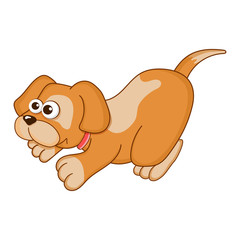 Dog. Cute Young Dog or Puppy isolated on white background. Farm animal cartoon character. Education card for kids learning animals. Logic Games for Kids. Vector illustration in cartoon style.