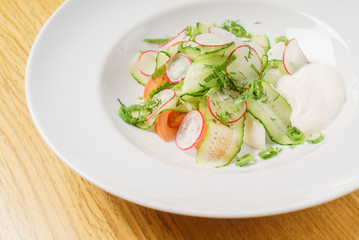 spring salad with cucumber and radish