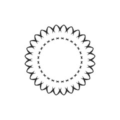Abstract circle pattern mandala sun fireworks. spirograph halo sun starburst ray vintage monochrome modern circular pattern motif black white for design elemental, unique art lace lattice lines style