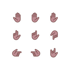 Hand Gestures Icon Set