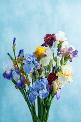 bunch of colorful fresh irises