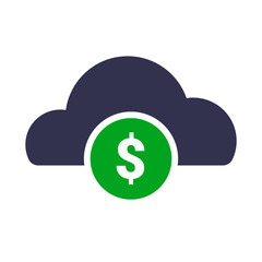 Cloud with dollar sign icon vector illustration logo template for many purpose. Isolated on white background.