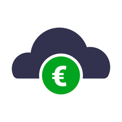 Cloud with Euro sign icon vector illustration logo template for many purpose. Isolated on white background.