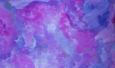 Fototapeta na wymiar Abstract watercolor background. Blue, purple and pink