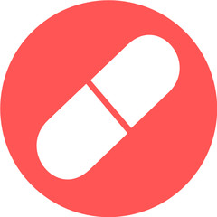 Medical pill logo. Medicine, pharmacy, hospital of drugs. Medication, pharmaceutics concept. Vector illustration. Drugs flat icon: pill, capsule. healthcare medicine icon