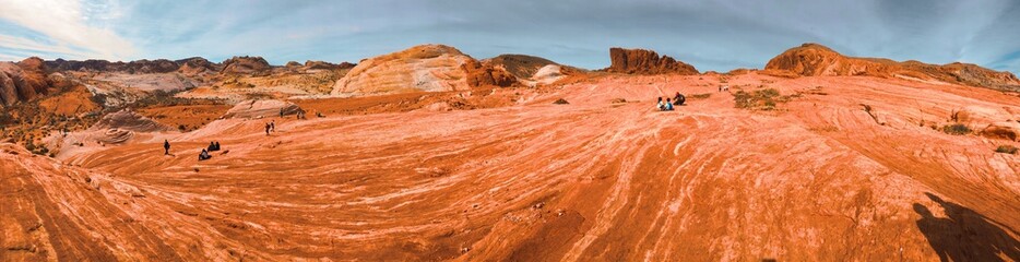 The Fire Wave Trail in Nevada's Valley of Fire State Park makes for a wonderful 2 mile in & out hike passing through brilliantly colored, striated rock formations reminiscent of “The Wave” in Arizona.