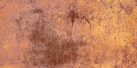 Panoramic corroded metal rusty wall plate, high resolution. Grunge metal iron panel.