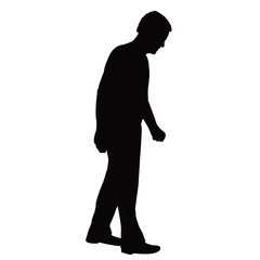 a man walking body silhouette vector