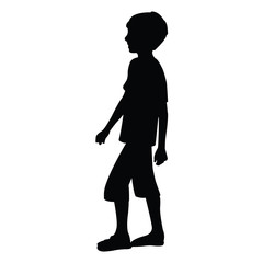 a boy body silhouette vector 