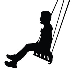 a girl swinging body silhouette vector
