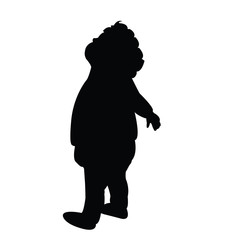 a baby looking up, body silhouette vector