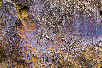 Lava formations and glass created by the heat when the lave flow came upon the sandy beach, background, textures, wallpapers