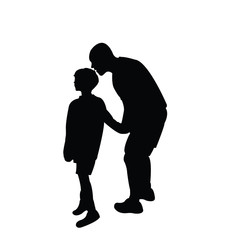 a man and a son , silhouette vector