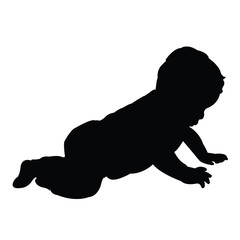 a baby body silhouette vector