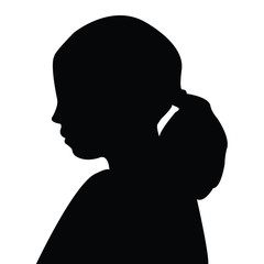 a girl head silhouette vector
