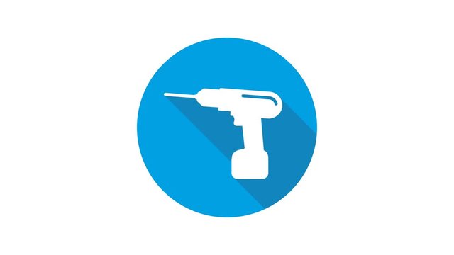 Blue motion graphic icon animation drill