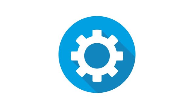 Blue motion graphic icon animation gear