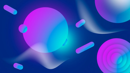 Lunar galactic abstract space blue purple background. Illustration