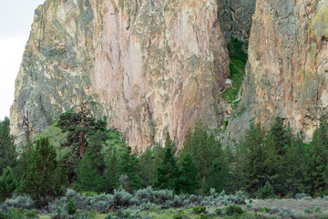 Rock climbers at Smith Rock State Park in Oregon, USA