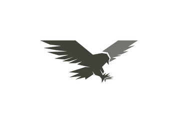 Creative Black Geometric Eagle Logo