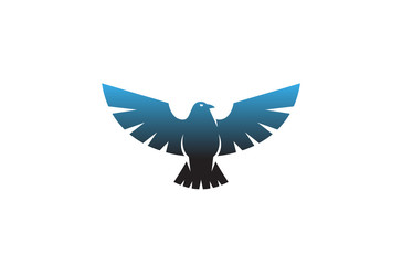 Creative Blue Geometric Sharp Eagle Logo