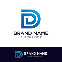 letter D Initial Elegant Logo design emblem vector illustration Modern Logo Concept