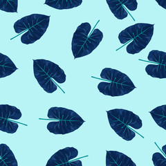 Leaves pattern for textile design. Leaves background. Seamless tropical pattern