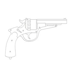 Vector monochrome icon with Revolver for your design