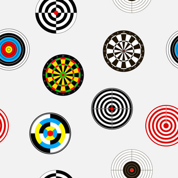 Seamless pattern with dartboards for darts game for your design