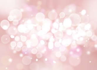 Obraz premium Pink abstract background. white bokeh stars blurred beautiful shiny lights and snowflake, use wallpaper backdrop Christmas wedding card and texture your product.