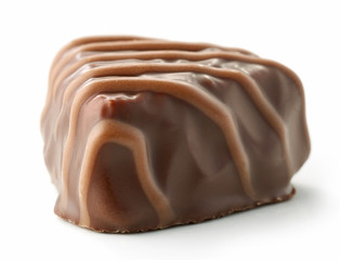 chocolate praline on white background