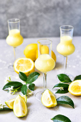 liqueur Limoncello traditional Italian digestif, Italian food in Italy