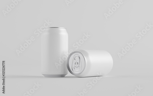 Download 12 Oz 330ml Aluminium Can Mockup Two Cans Blank Label 3d Illustration Wall Mural Mokkup