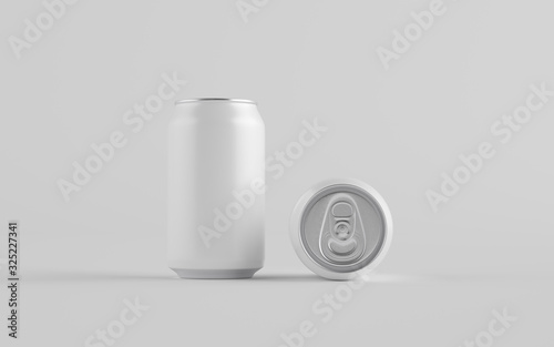 Download 12 Oz 330ml Aluminium Can Mockup Two Cans Blank Label 3d Illustration Wall Mural Mokkup