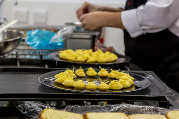 Madeleine's on a tray with flowers sweat pastries