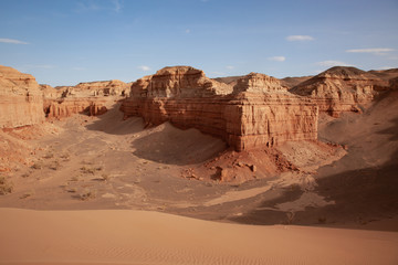 Red cliffs of Khermen Tsav canyon