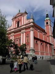 Obraz premium Ljubljana, Slovenia, Church of the Annunciation