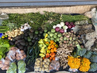 Exotic market display in the street