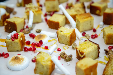 cake with cream and fruits