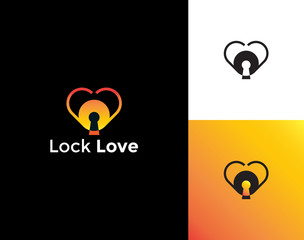 Love lock logo design template